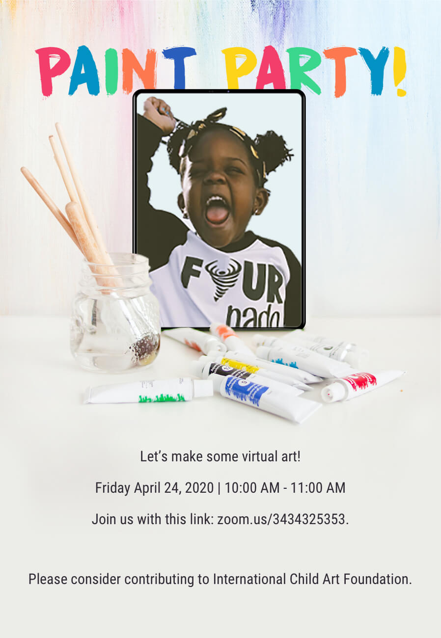 Color splash invite with bright paint strokes and playful party vibes.