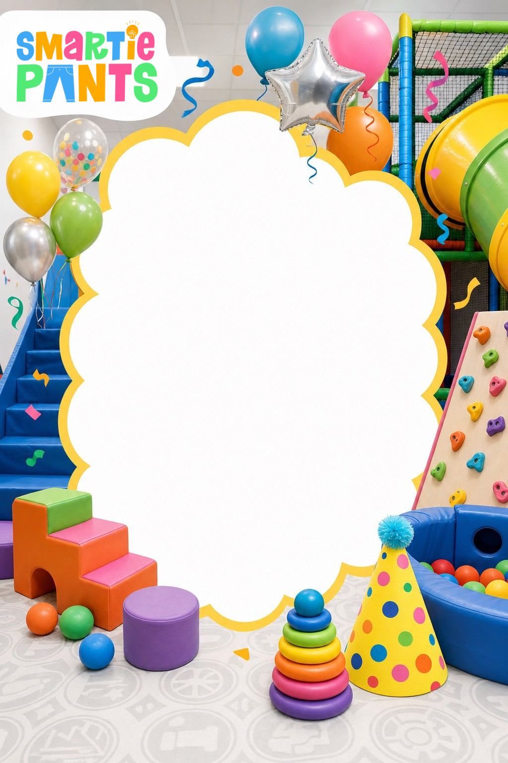 Smartiepants branded birthday invitation